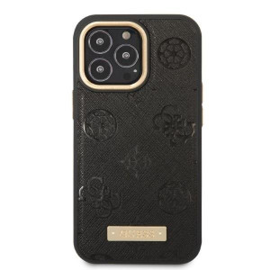 Оригинален гръб GUESS Peony Logo Plate MagSafe GUHMP13LSAPSTK - iPhone 13 Pro черен - Img 3