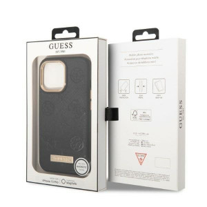Оригинален гръб GUESS Peony Logo Plate MagSafe GUHMP13LSAPSTK - iPhone 13 Pro черен - Img 8
