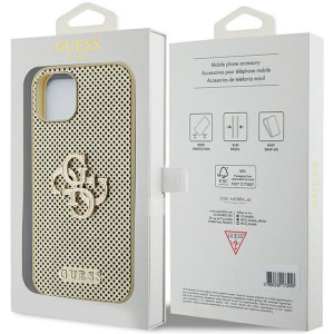 Оригинален гръб GUESS Perforated 4G Glitter - iPhone 15 златист - Img 8