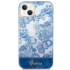 Оригинален гръб GUESS Porcelain GUHCP14MHGPLHB - iPhone 14 Plus син - Img 3