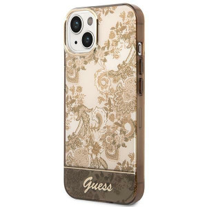 Оригинален гръб GUESS Porcelain GUHCP14MHGPLHC - iPhone 14 Plus охра - Img 2