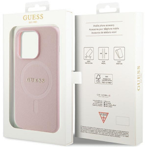 Оригинален гръб GUESS Saffiano MagSafe GUHMP13LPSAHMCP - iPhone 13 Pro розов - Img 8
