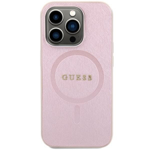 Оригинален гръб GUESS Saffiano MagSafe - iPhone 15 Pro розов - Img 3