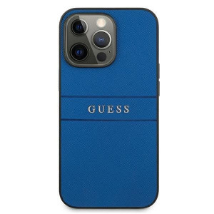 Оригинален гръб GUESS Saffiano Stripe GUHCP13LPSASBBL - iPhone 13 Pro син - Img 3