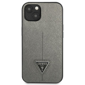 Оригинален гръб GUESS Saffiano Triangle Logo GUHCP14MPSATLG - iPhone 14 Plus сребрист - Img 3