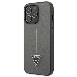 Оригинален гръб GUESS Saffiano Triangle Logo GUHCP14XPSATLG - iPhone 14 Pro Max сребрист - Img 2