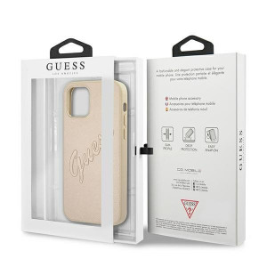 Оригинален гръб GUESS Saffiano Vintage Script GUHCP12LRSAVSLG - iPhone 12 Pro Max златист - Img 8