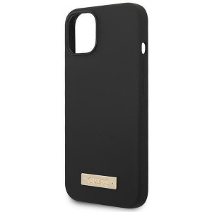 Оригинален гръб GUESS Silicone Logo Plate 4G Logo Plate GUHMP14MSBPLK MagSafe - iPhone 14 Plus черен - Img 6