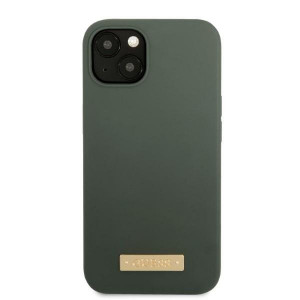 Оригинален гръб GUESS Silicone Logo Plate MagSafe GUHMP13MSBPLA - iPhone 13 зелено каки - Img 3