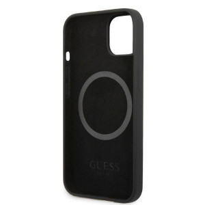 Оригинален гръб GUESS Silicone Logo Plate MagSafe GUHMP13MSPLK - iPhone 13 черен - Img 7