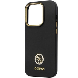 Оригинален гръб GUESS Silicone Logo Strass 4G GUHCP14LM4DGPK case - iPhone 14 Pro черен - Img 6