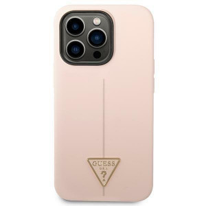 Оригинален гръб GUESS Silicone Triangle GUHCP14XSLTGP - iPhone 14 Pro Max розов - Img 3