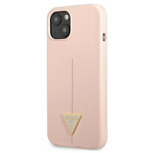 Оригинален гръб GUESS Silicone Triangle Logo GUHCP13MSLTGP - iPhone 13 розов - Img 2