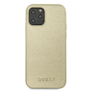 Оригинален гръб GUESS Silicone Vintage Gold Logo GUHCP12LIGLGO - iPhone 12 Pro Max златист - Img 3