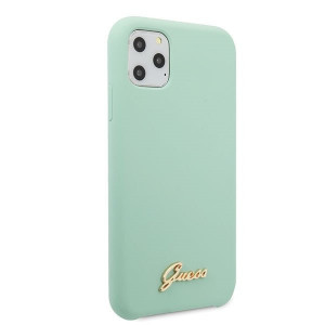 Оригинален гръб GUESS Silicone Vintage Gold Logo - iPhone 11 Pro Max зелен - Img 5