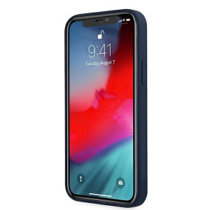 Оригинален гръб GUESS Silicone Vintage Script GUHCP12LLSVSBL - iPhone 12 Pro Max син - Img 5