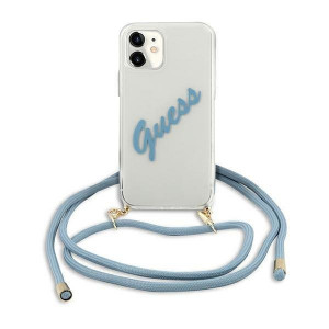 Оригинален гръб GUESS Vintage GUHCP12SCRTVSBL - iPhone 12 mini син - Img 2