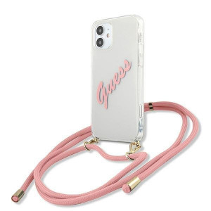 Оригинален гръб GUESS Vintage GUHCP12SCRTVSPI - iPhone 12 mini розов - Img 1