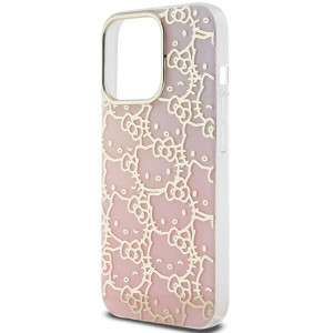 Оригинален гръб Hello Kitty IML Gradient Electrop Crowded Kitty Head - iPhone 15 Pro розов - Img 6