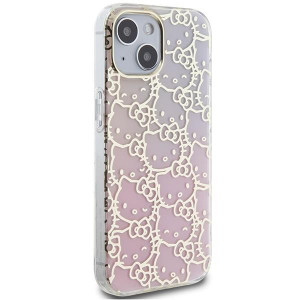 Оригинален гръб Hello Kitty IML Gradient Electrop Crowded Kitty Head - iPhone 15 розов - Img 4