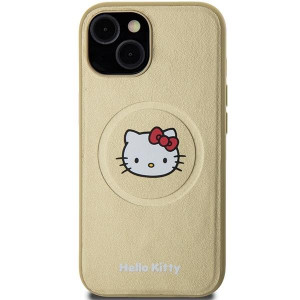 Оригинален гръб Hello Kitty Leather Kitty Head MagSafe - iPhone 15 златист - Img 3