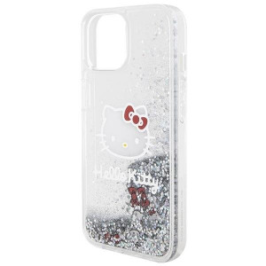 Оригинален гръб Hello Kitty Liquid Glitter Charms Kitty Head - iPhone 15 сребрист - Img 6