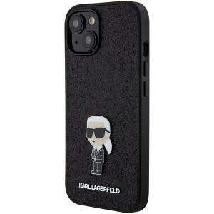 Оригинален гръб KARL LAGERFELD Fixed Glitter Ikonik Logo Metal Pin - iPhone 15 черен - Img 2