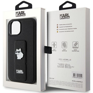 Оригинален гръб KARL LAGERFELD Gripstand Saffiano Choupette Pins - iPhone 15 черен - Img 8