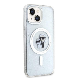 Оригинален гръб KARL LAGERFELD Karl & Choupette Glitter MagSafe - iPhone 15 прозрачен - Img 4