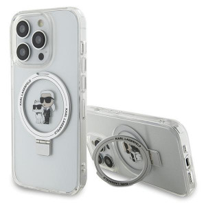 Оригинален гръб KARL LAGERFELD Ring Stand Karl & Choupette MagSafe - iPhone 13 Pro бял - Img 1