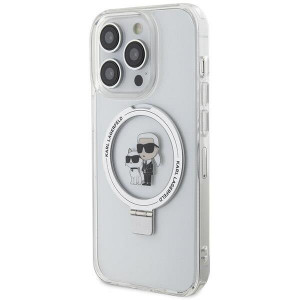 Оригинален гръб KARL LAGERFELD Ring Stand Karl & Choupette MagSafe - iPhone 14 Pro Max бял - Img 2
