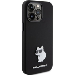 Оригинален гръб KARL LAGERFELD Silicone Choupette Metal Pin - iPhone 15 Pro черен - Img 4