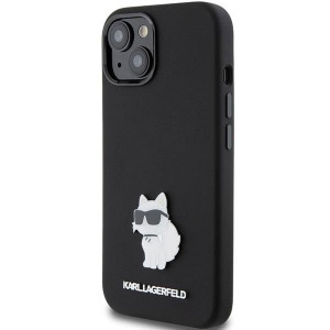 Оригинален гръб KARL LAGERFELD Silicone Choupette Metal Pin - iPhone 15 Plus / 14 Plus черен - Img 2