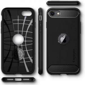 Оригинален гръб SPIGEN Rugged Armor - iPhone SE (2nd gen) / SE (3rd gen) черен - Img 2
