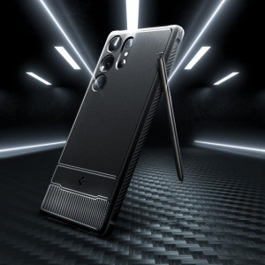Оригинален гръб SPIGEN Rugged Armor - Samsung Galaxy S23 Ultra черен мат - Img 12