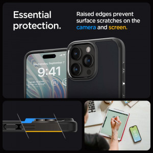 Оригинален гръб SPIGEN Ultra Hybrid - iPhone 15 Pro Max Frost Black - Img 12
