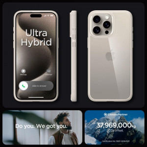 Оригинален гръб SPIGEN Ultra Hybrid - iPhone 15 Pro natural titanium - Img 7