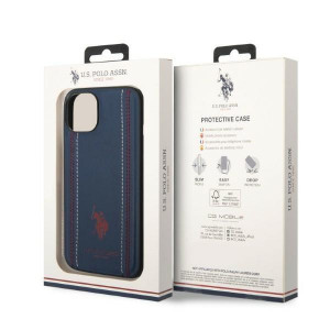 Оригинален гръб US POLO Leather Stitch USHCP14SPFAV - iPhone 14 тъмносин - Img 8