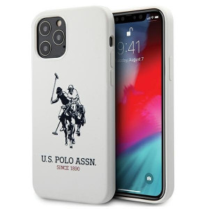 Оригинален гръб US POLO Silicone USHCP12LSLHRWH - iPhone 12 Pro Max бял - Img 1