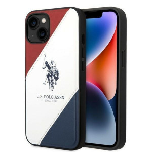 Оригинален гръб US POLO Tricolor Embossed USHCP14MPSO3 - iPhone 14 Plus бял - Img 1