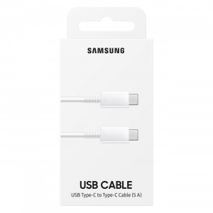 Оригинален кабел за зареждане и данни SAMSUNG USB Type C към USB Type C 480Mb/s 5A 1m EP-DN975BWEGWW бял - Img 4