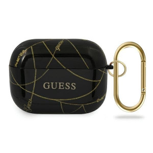 Оригинален калъф за слушалки GUESS Chain GUACAPTPUCHBK - AirPods Pro златист черен