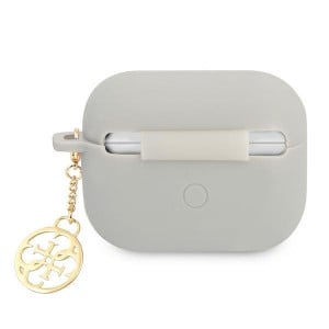 Оригинален калъф за слушалки GUESS Silicone Charm 4G GUAPLSC4EG - AirPods Pro сив - Img 2