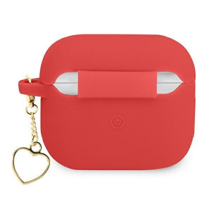 Оригинален калъф за слушалки GUESS Silicone Charm Heart GUA3LSCHSR - AirPods 3 червен - Img 2