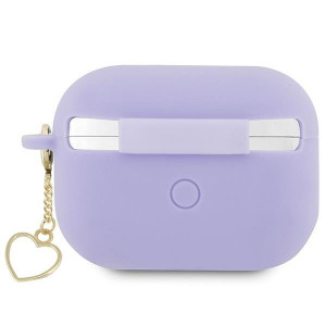 Оригинален калъф за слушалки GUESS Silicone Charm Heart GUAP2LSCHSU - AirPods Pro 2 лилав - Img 2