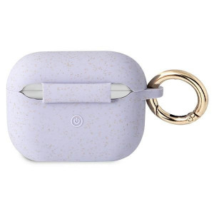 Оригинален калъф за слушалки GUESS Silicone Glitter GUAPSGGEU - AirPods Pro лилав - Img 2