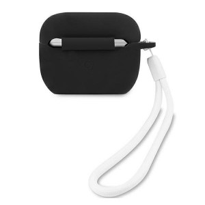 Оригинален калъф за слушалки GUESS Silicone Vintage GUACAPLSVSBW AirPods Pro черен / бял - Img 2