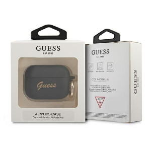 Оригинален калъф за слушалки GUESS Silicone Vintage Script GUAPSSSK - AirPods Pro черен - Img 3
