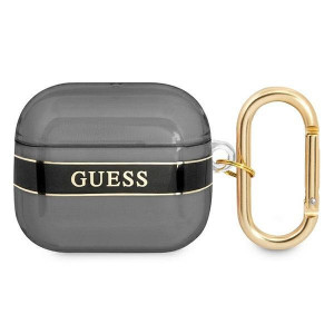 Оригинален калъф за слушалки GUESS Strap GUA3HHTSK - AirPods 3 черен - Img 1
