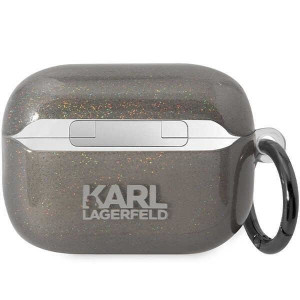 Оригинален калъф за слушалки Karl LAGERFELD Glitter Karl&Choupette KLAP2HNKCTGK - AirPods Pro 2 черен - Img 2